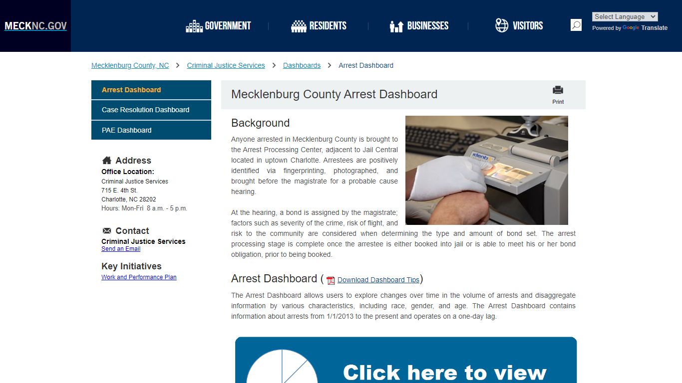 Mecklenburg County Arrest Dashboard