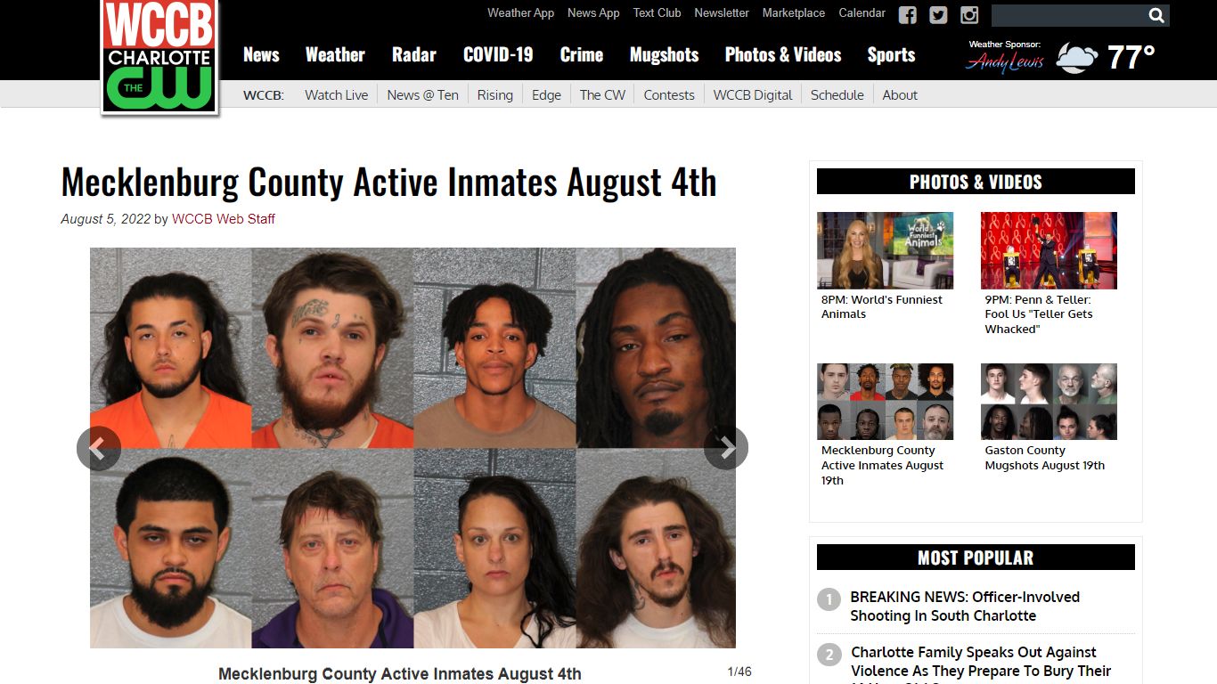 Mecklenburg County Active Inmates August 4th